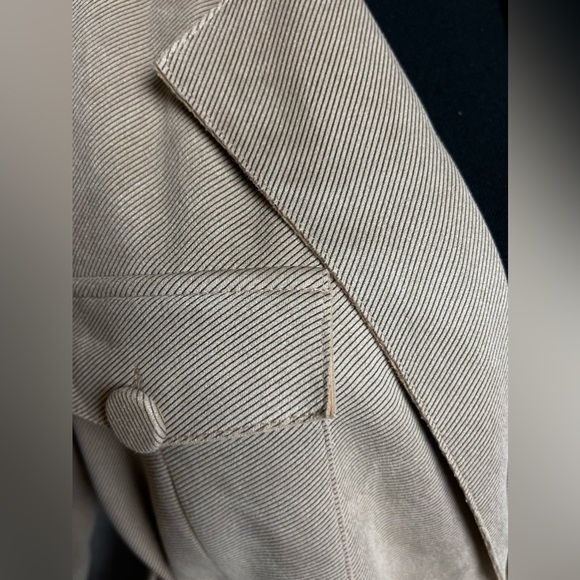 Solitaire Anthropologie Beige Belted Jacket Button Front Pockets Size Small - Picture 3 of 9